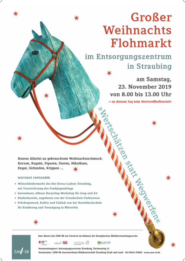 Flyer zum Grßen Weihnachtsflohmarkt im Entsorgungszentrum in Straubing