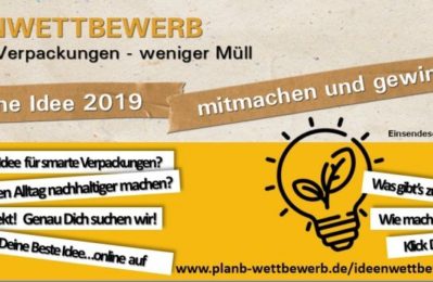 Flyer des Wettbewerbs "Smarte Verpackungen - Weniger Müll"